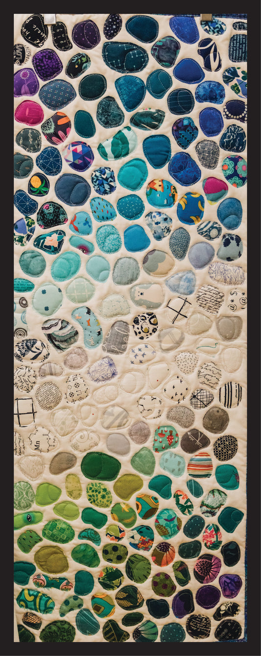 Sea Glass Modern Art Quilted Wall Hanging